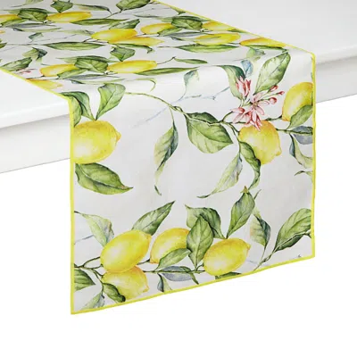 Mode Living Sorrento Table Runner, 16 X 108 In Yellow/white