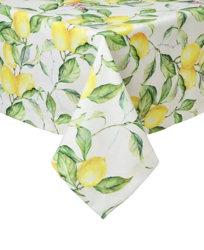 Mode Living Sorrento Tablecloth 70 X 90 In Yellow And White
