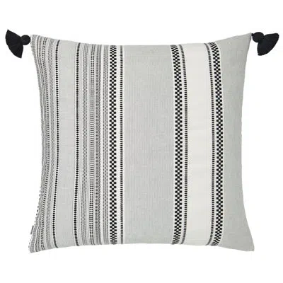 Mode Living Square Cotton Pillow Cover In Black
