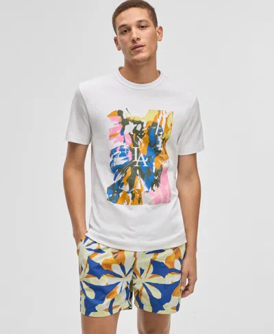 Mode Of One Men's Animal Palm Regular-fit Graphic T-shirt, Exclusively At Macy's In Bright White