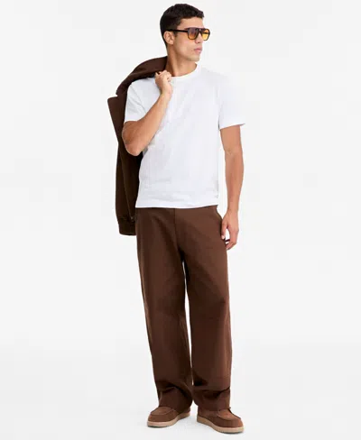 Mode Of One Men's Baggy Tapered Work Pants, Macy's Exclusive In Chocolate