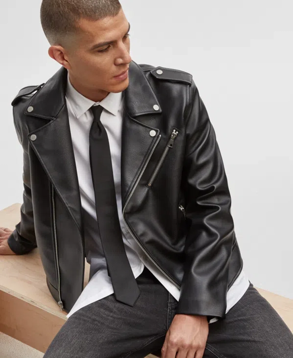Mode Of One Men's Biker Jacket, Created For Macy's In Deep Black | ModeSens