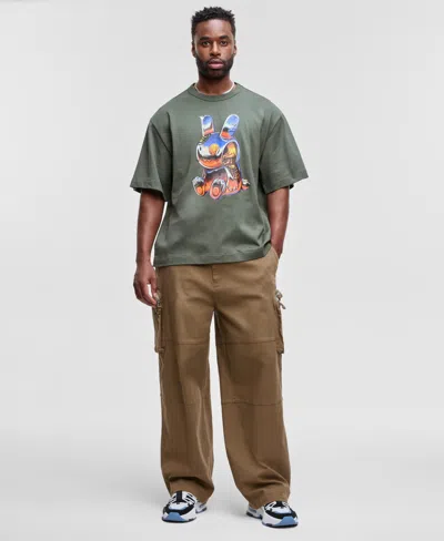 Mode Of One Men's Bunny Relaxed-fit Graphic T-shirt, Exclusively At Macy's In Wild Ivy