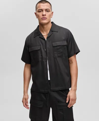 Mode Of One Men's Camp Collar Twill Shirt, Exclusively At Macy's