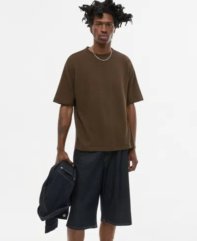 Mode Of One Men's Corey Ottoman-knit T-shirt, Macy's Exclusive In Dark Walnut