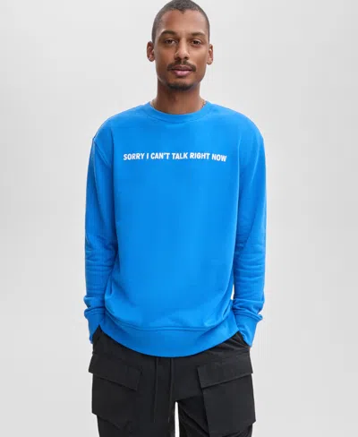 Mode Of One Men's Cotton Sorry Graphic Sweatshirt, Macy's Exclusive In Blue