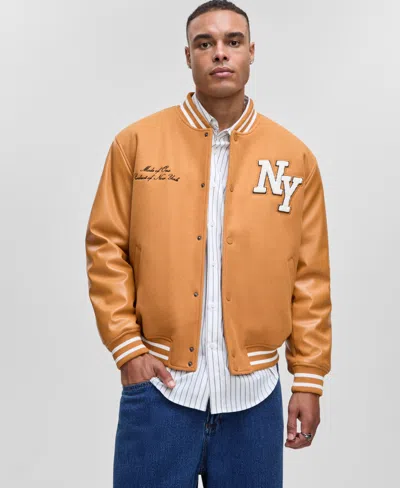 Mode Of One Men's Destination Varsity Jacket, Macy's Exclusive In Brown