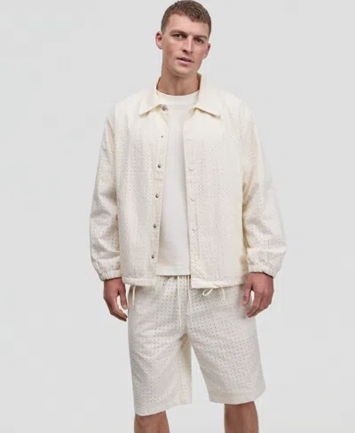 Mode Of One Men's Eyelet Coach Jacket, Macy's Exclusive In Neutral