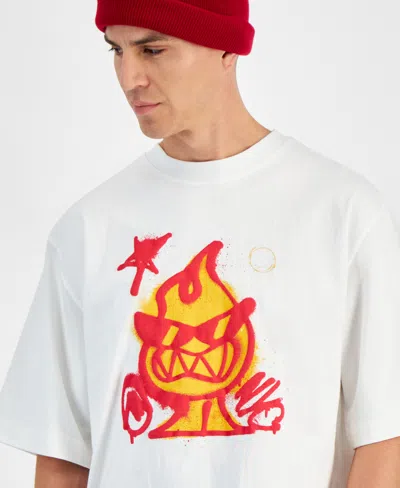Mode Of One Men's Flame Relaxed-fit Graphic T-shirt, Created For Macy's In Neo Natural