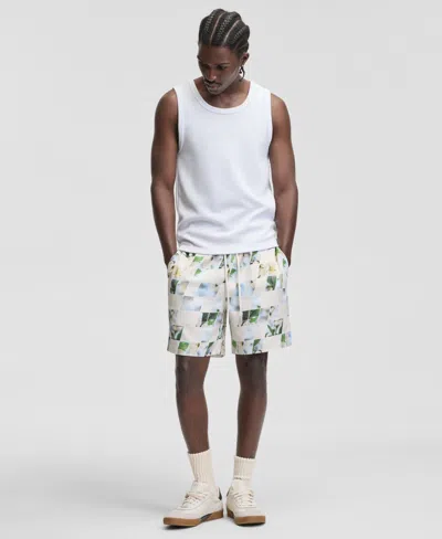 Mode Of One Men's Floral Blocks 6-1/2" Pull-on Shorts, Macy's Exclusive In White