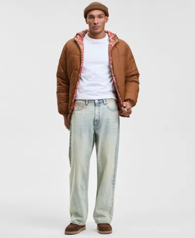 Mode Of One Men's Glass Blue Baggy Jeans, Macy's Exclusive In Brown