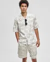 Mode Of One Men's Glass Regular-fit Camouflage Button-down Camp Shirt, Macy's Exclusive In Blue