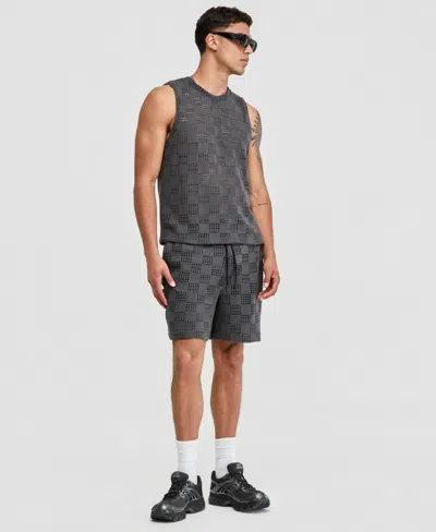 Mode Of One Men's Grid Mesh Shorts, Macy's Exclusive In Urban Grey