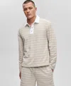 Mode Of One Men's Horizontal-stripe French Terry Polo, Exclusively At Macy's