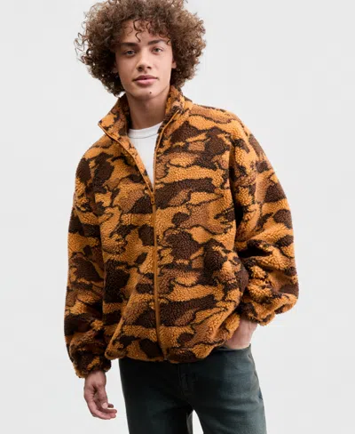 Mode Of One Men's Jacquard Faux-sherpa Jacket, Macy's Exclusive In Brown