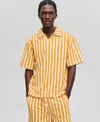 Mode Of One Men's Johnny Collar Striped Terry Shirt, Exclusively At Macy's In Multi