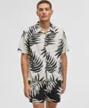 Mode Of One Men's Large Palm Relaxed-fit Printed Button-down Camp Shirt, Exclusively At Macy's In Neo Natural