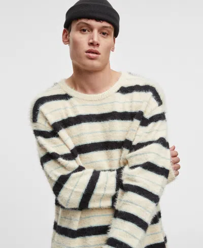 Mode Of One Men's Long-sleeve Eyelash Stripe Sweater, Exclusively At Macy's In Dark Ecru