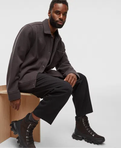 Mode Of One Men's Long-sleeve Knit Trucker Jacket, Exclusively At Macy's In Jet Grey
