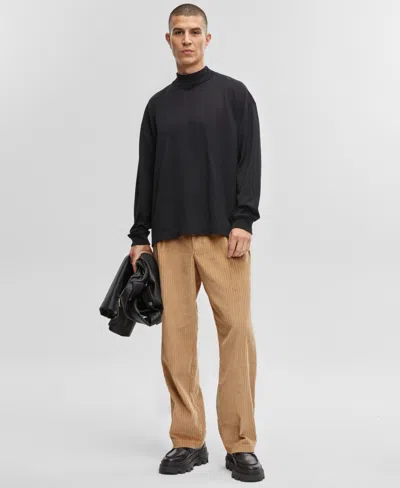 Mode Of One Men's Long-sleeve Oversized-fit T-shirt, Created For Macy's In Deep Black
