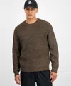 Mode Of One Men's Long-sleeve Relaxed Crewneck Sweater, Created For Macy's In Brown