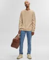 Mode Of One Men's Long-sleeve Relaxed Crewneck Sweater, Created For Macy's In Tannin