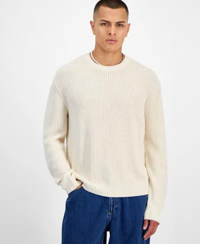 MODE OF ONE MEN'S LONG-SLEEVE RELAXED CREWNECK SWEATER, CREATED FOR MACY'S