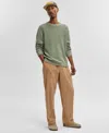 Mode Of One Men's Long-sleeve Relaxed Crewneck Sweater, Created For Macy's In Wild Ivy