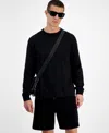 Mode Of One Mens Regular Fit Short Sleeve Sweatshirt Pull On Track Shorts Created For Macys In Deep Black