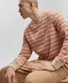 Mode Of One Men's Long-sleeve Relaxed Stripe T-shirt, Created For Macy's In Cinnamon Brulee