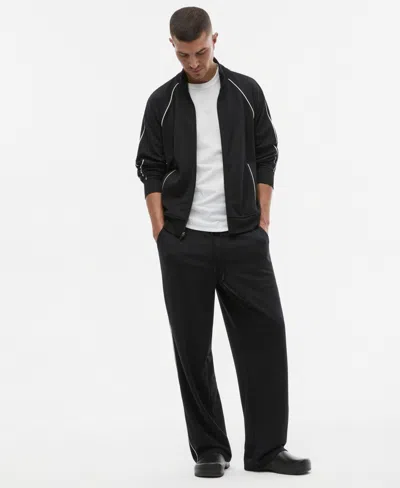 Mode Of One Men's Louis Wide-leg Track Pants, Macy's Exclusive In Deep Black