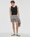 Mode Of One Men's Mixed Check Regular-fit Printed Swim Trunks, Exclusively At Macy's In Deep Black