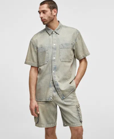 Mode Of One Men's Morell Short-sleeve Denim Shirt, Exclusively At Macy's In Morell