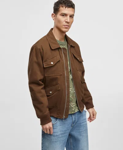 Mode Of One Men's Multi Pocket Bomber Jacket, Created For Macy's In Dark Walnut