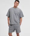 Mode Of One Men's Oversized-fit Textured Sweatshirt, Exclusively At Macy's In Grey Hthr B25