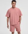 Mode Of One Mens Oversized Fit Textured Sweatshirt Regular Fit 7 Reverse French Terry Shorts Exclusively At Macy In Sunset Rose