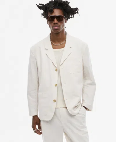 Mode Of One Men's Oxford Linen-blend Blazer, Macy's Exclusive In White