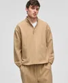 Mode Of One Men's Pinstripe 1/4-zip Track Jacket, Exclusively At Macy's In Tannin