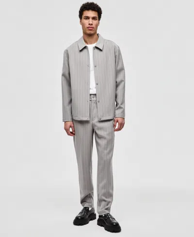 Mode Of One Men's Pinstriped Woven Relaxed Pants, Macy's Exclusive In Gray