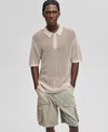 Mode Of One Men's Polo-collar Open-stitch Short-sleeve Sweater, Exclusively At Macy's