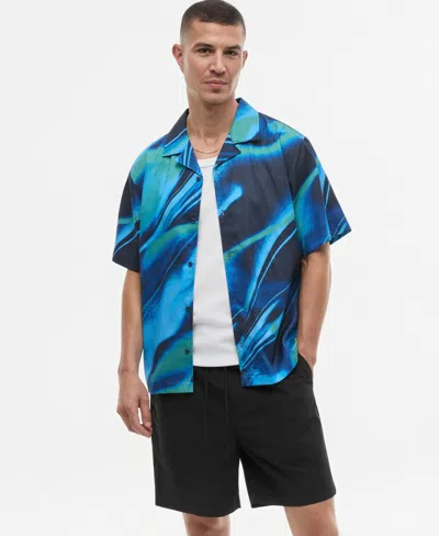 Mode Of One Men's Printed Camp Shirt, Macy's Exclusive In Multi
