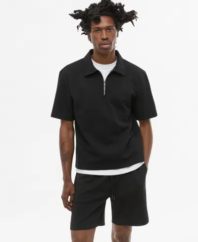 Mode Of One Men's Quarter-zip Sweatshirt Polo, Macy's Exclusive In Black
