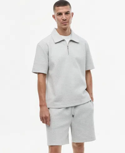 Mode Of One Men's Quarter-zip Sweatshirt Polo, Macy's Exclusive In Gray