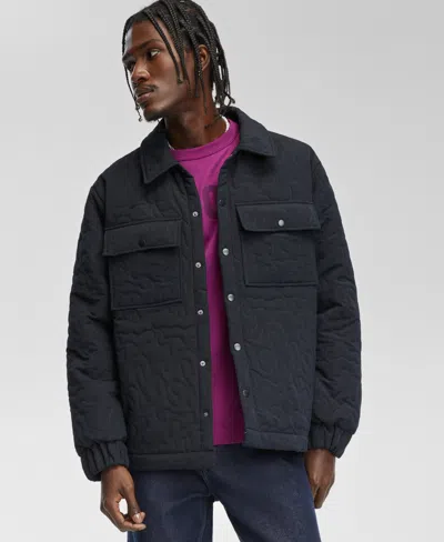 Mode Of One Men's Quilted Jacket, Created For Macy's In Deep Black