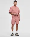 Mode Of One Mens Oversized Fit Textured Sweatshirt Regular Fit 7 Reverse French Terry Shorts Exclusively At Macy In Sunset Rose