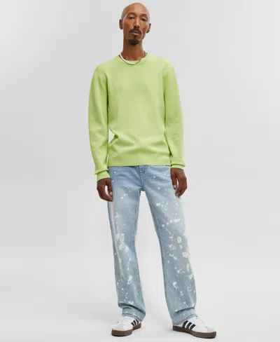 Mode Of One Men's Regular-fit Crewneck Sweater, Created For Macy's In Acid Green