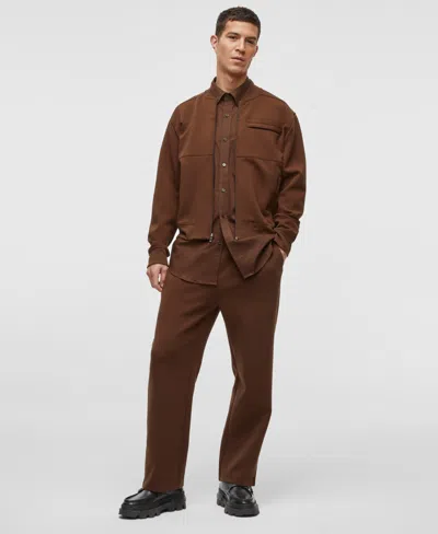 Mode Of One Men's Long-sleeve Button-front Utility Shirt, Exclusively At Macy's In Dark Walnut