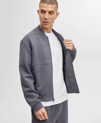 Mode Of One Men's Regular-fit Full-zip Track Jacket, Created For Macy's In Ebony Grey