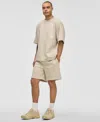 Mode Of One Mens Pinstripe Short Sleeve Sweatshirt Shorts Exclusively At Macys In Dark Ecru