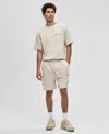 Mode Of One Men's Regular-fit Printed 7" French Terry Cargo Shorts, Exclusively At Macy's In Neutral